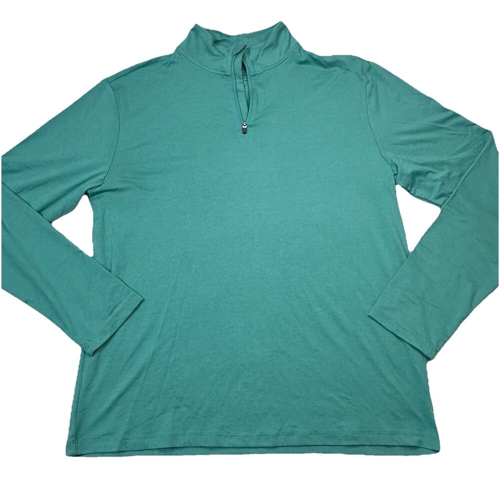 01.Algo Boys Green Performance Quick Dry 1/4 Zip Long Sleeve Shirt XL (16-18)